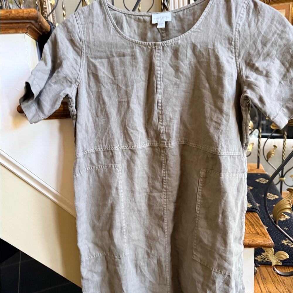 J. Jill Dyed Linen Dress. XSP. Beautiful Olive. Soft 100% Linen - Picture 3 of 9